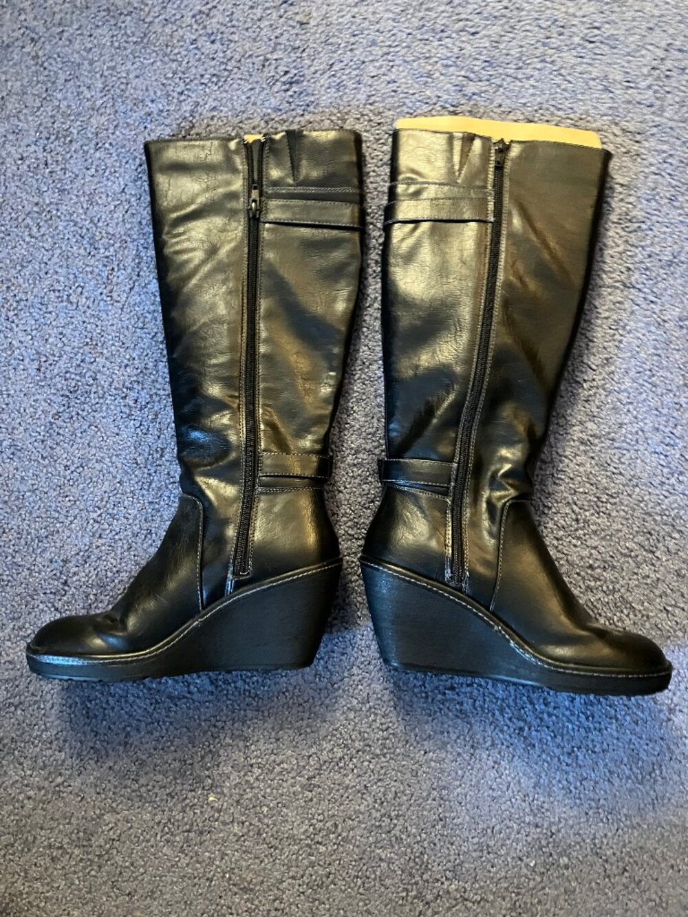 Wedge tall boots  black
